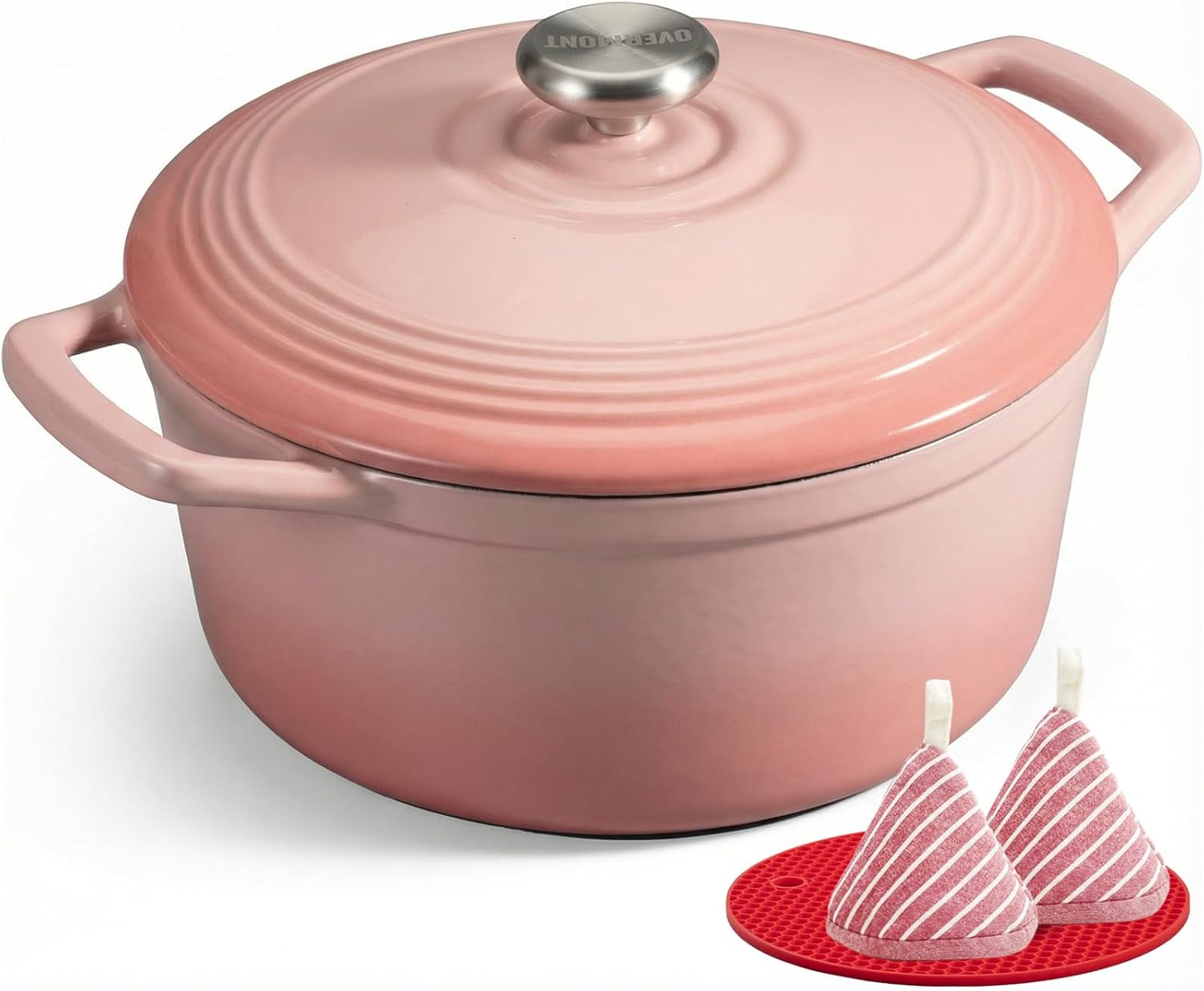 Overmont Enameled Cast Iron Dutch Oven