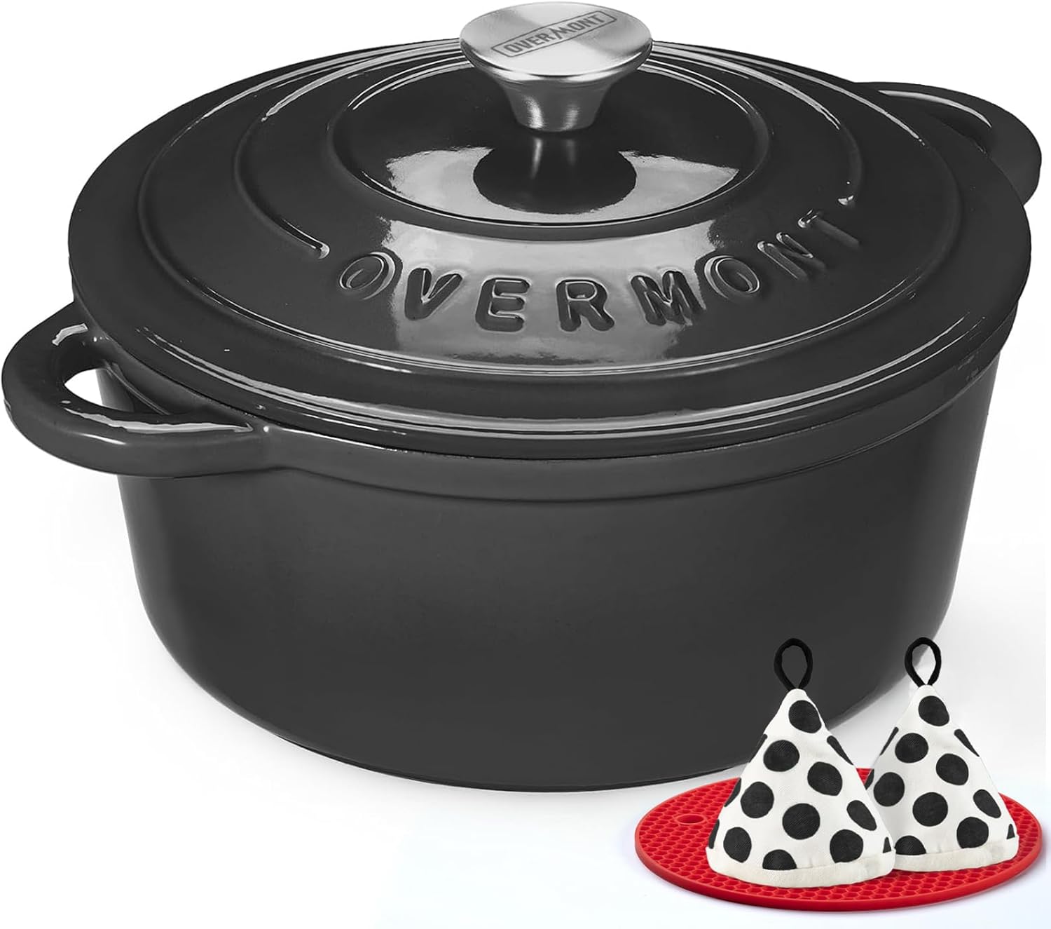 Overmont Enameled Cast Iron Dutch Oven