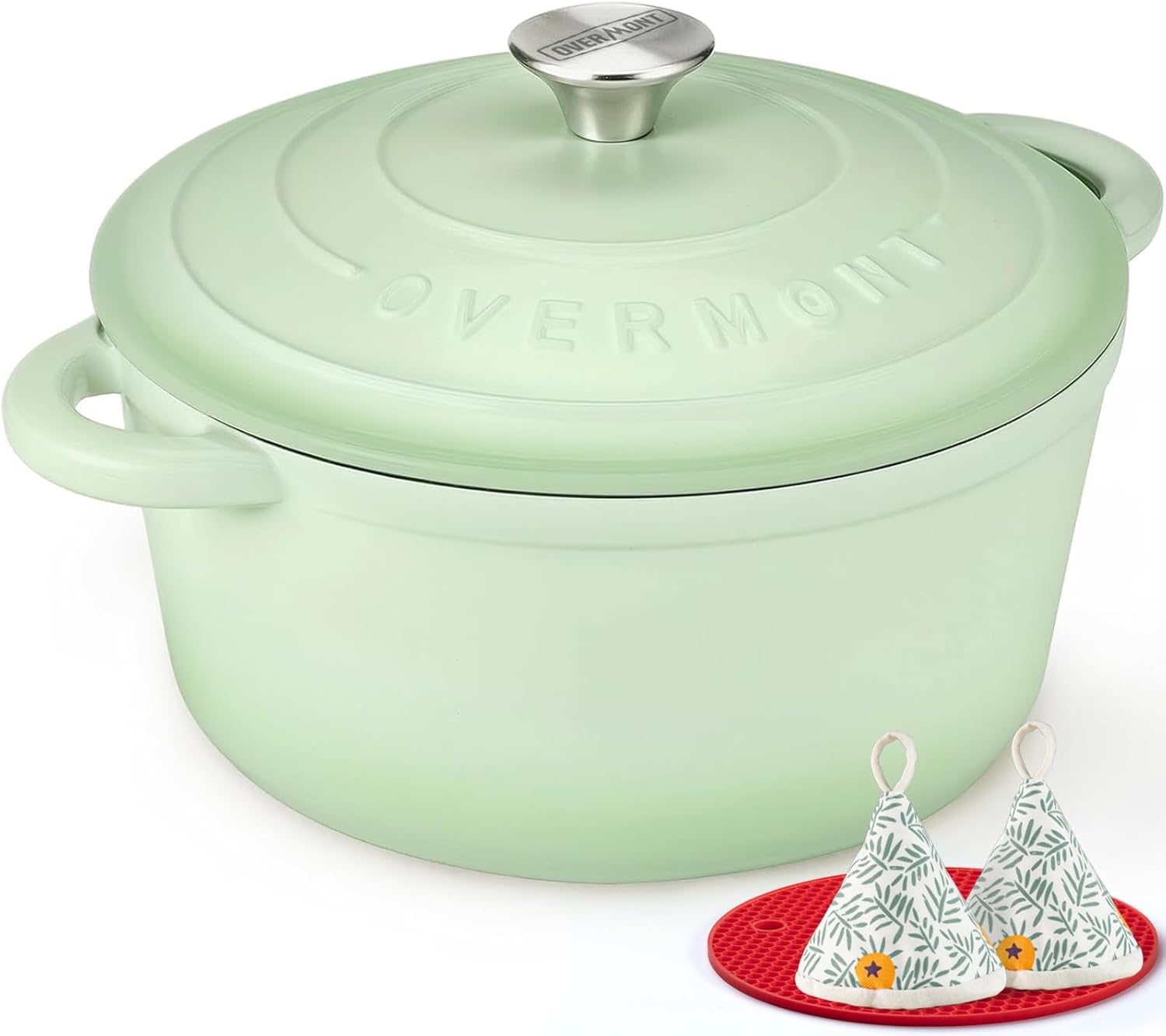 Overmont Enameled Cast Iron Dutch Oven