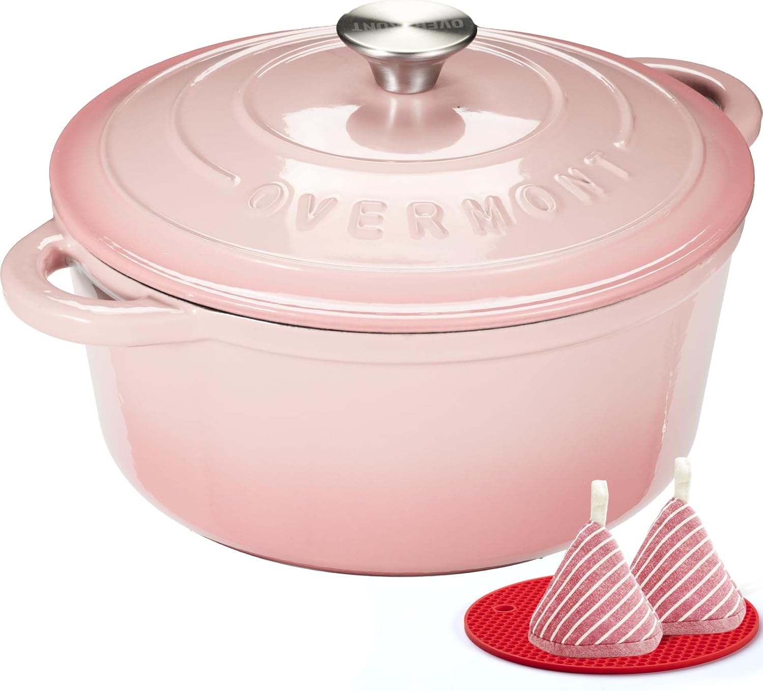 Overmont Enameled Cast Iron Dutch Oven