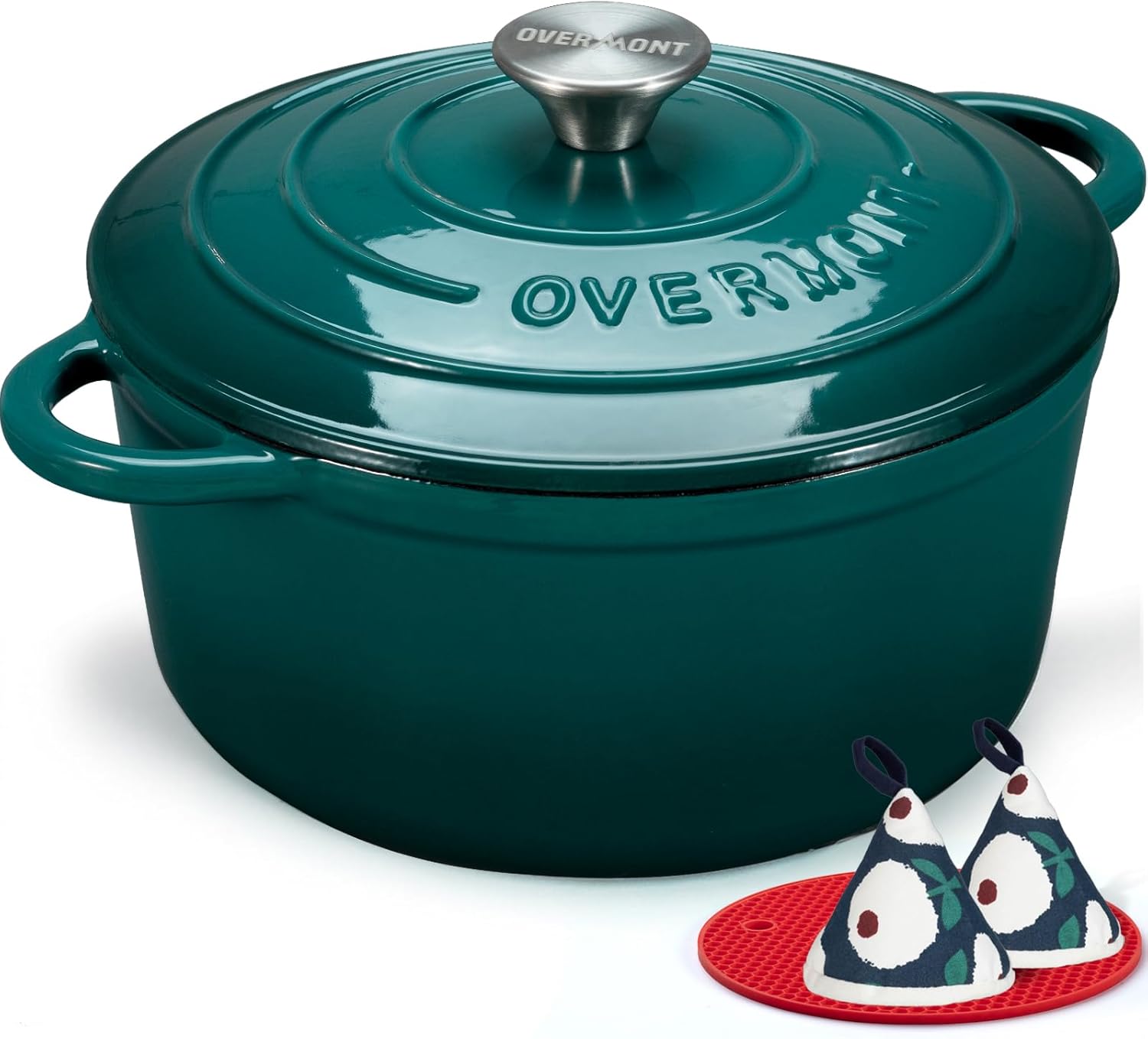 Overmont Enameled Cast Iron Dutch Oven