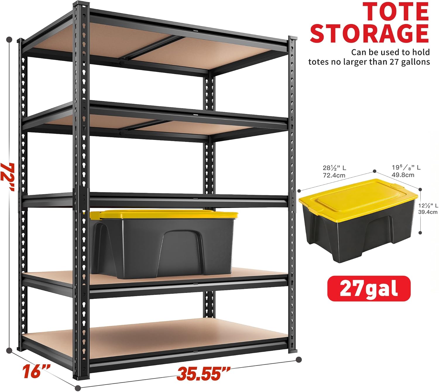 REIBII 2400LBS Storage Shelves