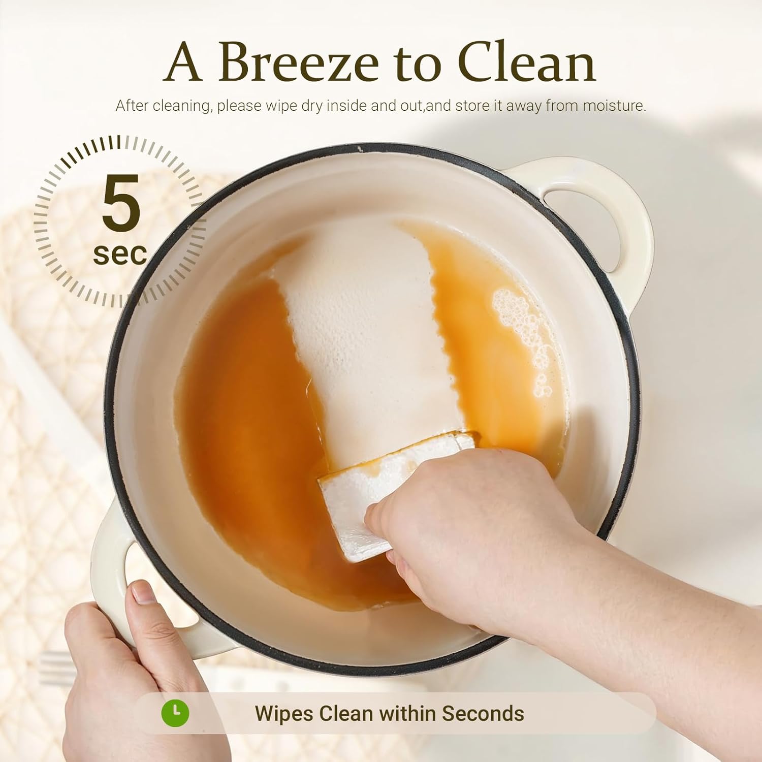 Overmont Enameled Cast Iron Dutch Oven