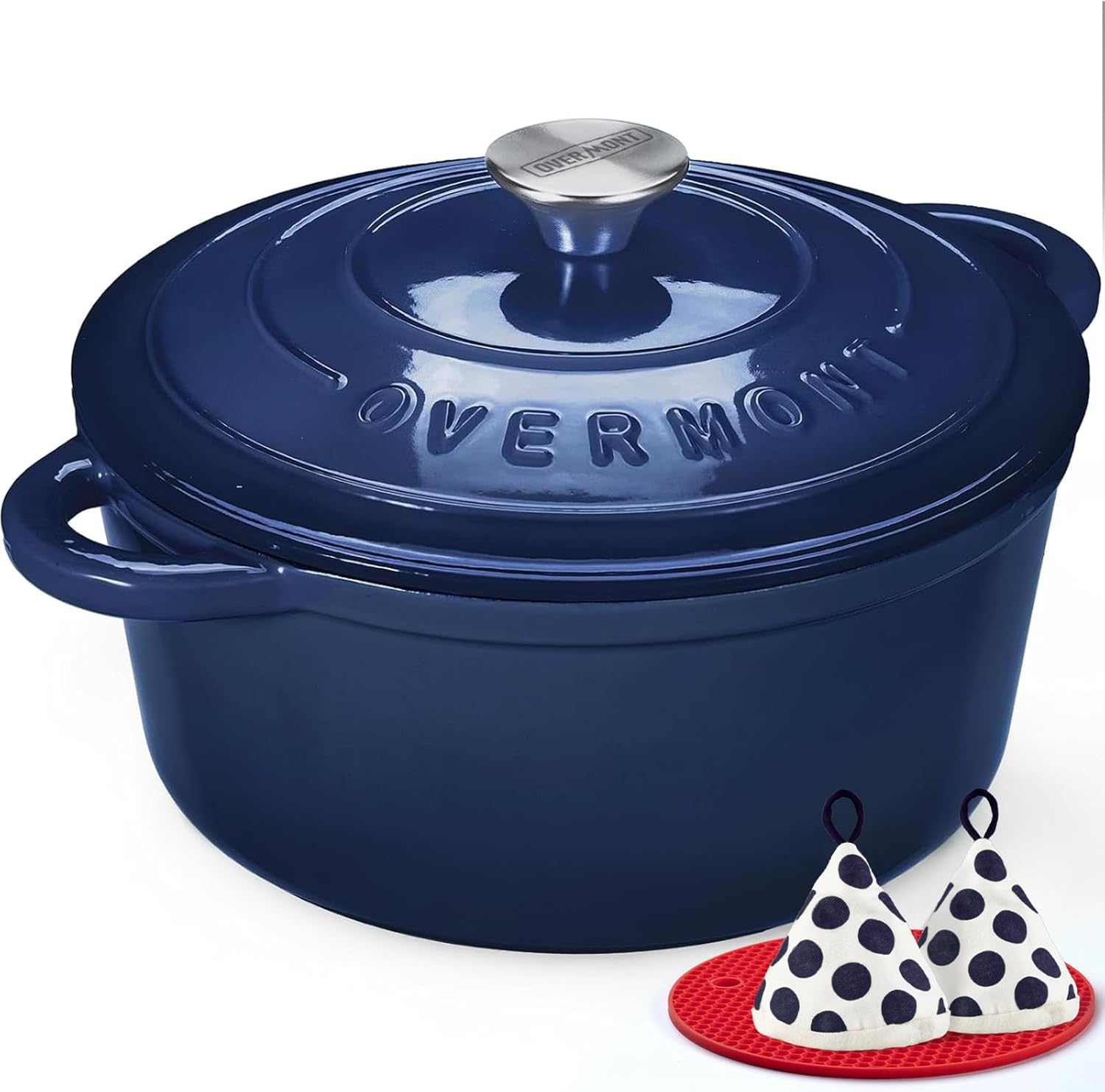 Overmont Enameled Cast Iron Dutch Oven