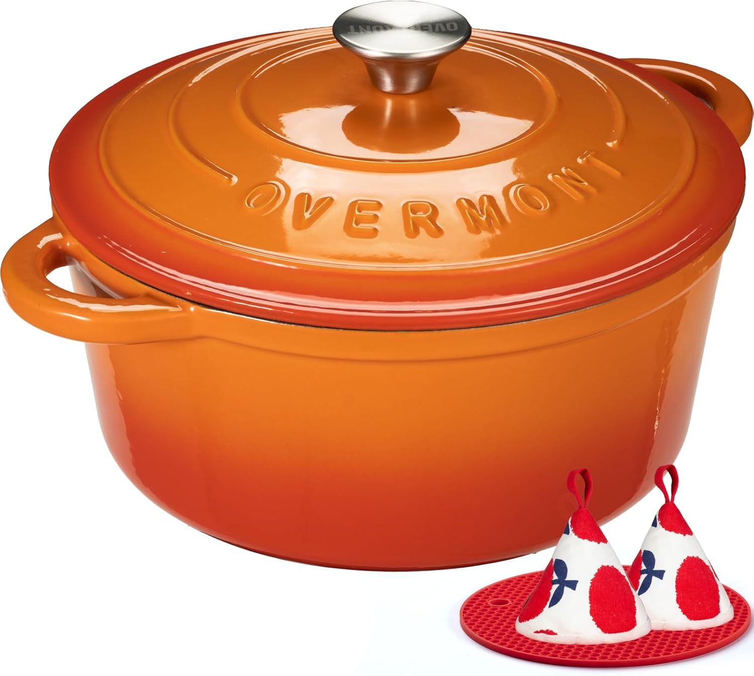 Overmont Enameled Cast Iron Dutch Oven