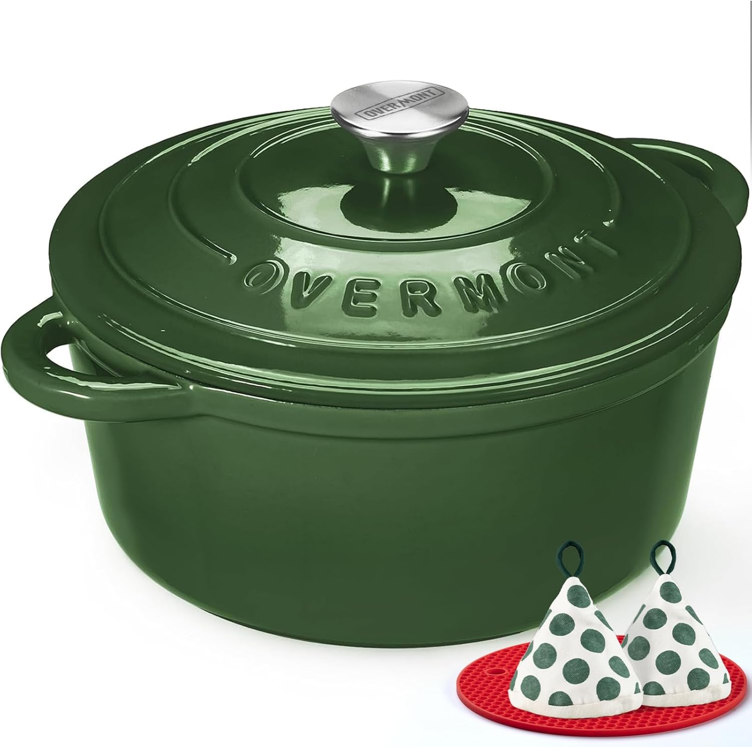 Overmont Enameled Cast Iron Dutch Oven