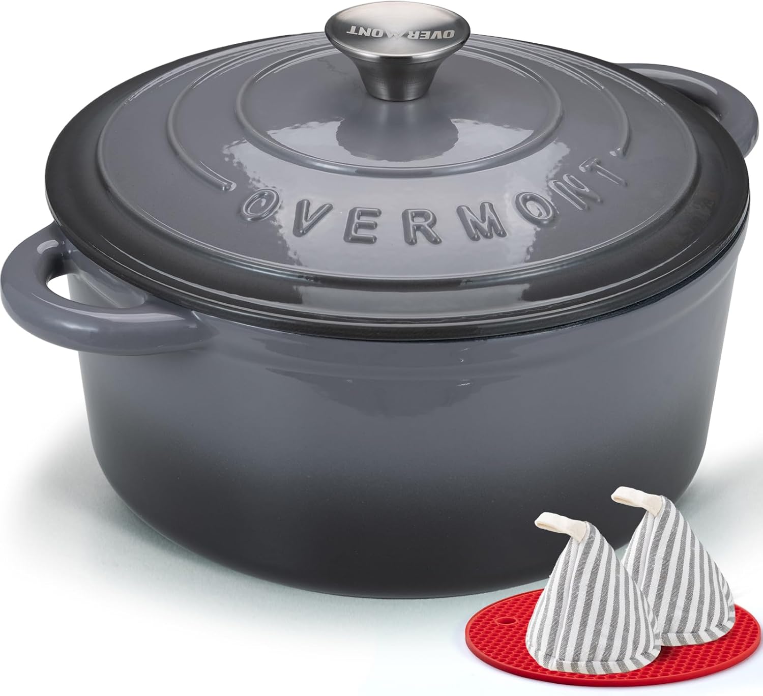 Overmont Enameled Cast Iron Dutch Oven